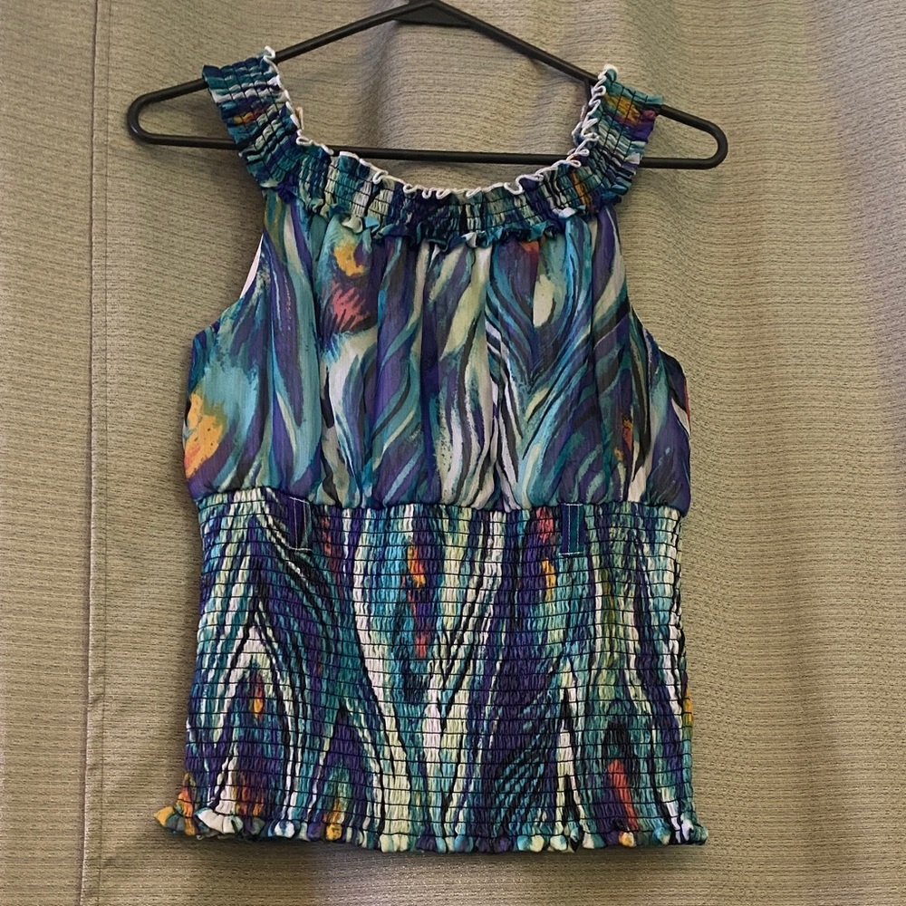 2B Bebe Multicolor Sleeveless Blouse